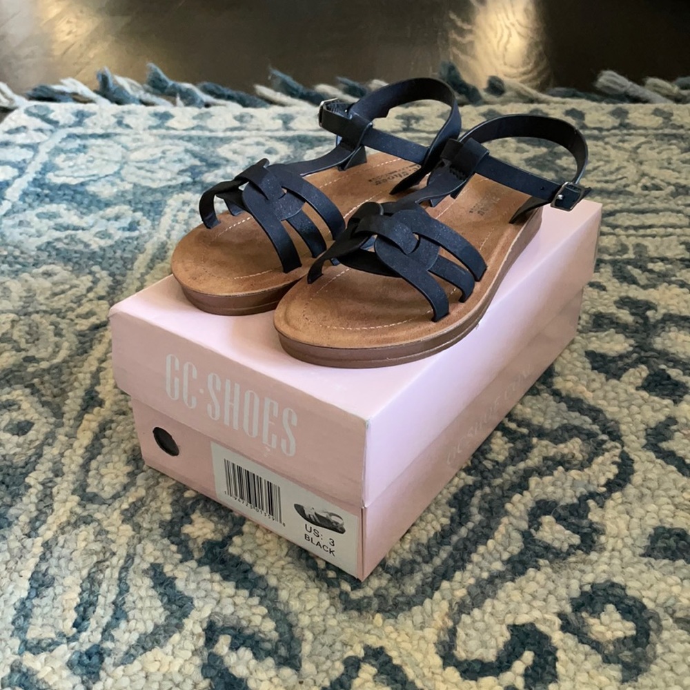 NIB Girls Black Sandals
